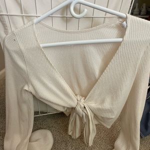 Hollister Cream Wrap Sweater